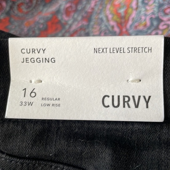NWT American Eagle Size 16 Black Next Level Stretch Curvy Jegging Jeans - Picture 2 of 4